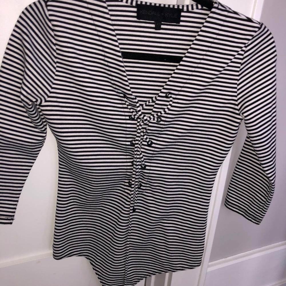 Kendall and Kylie striped bodysuit